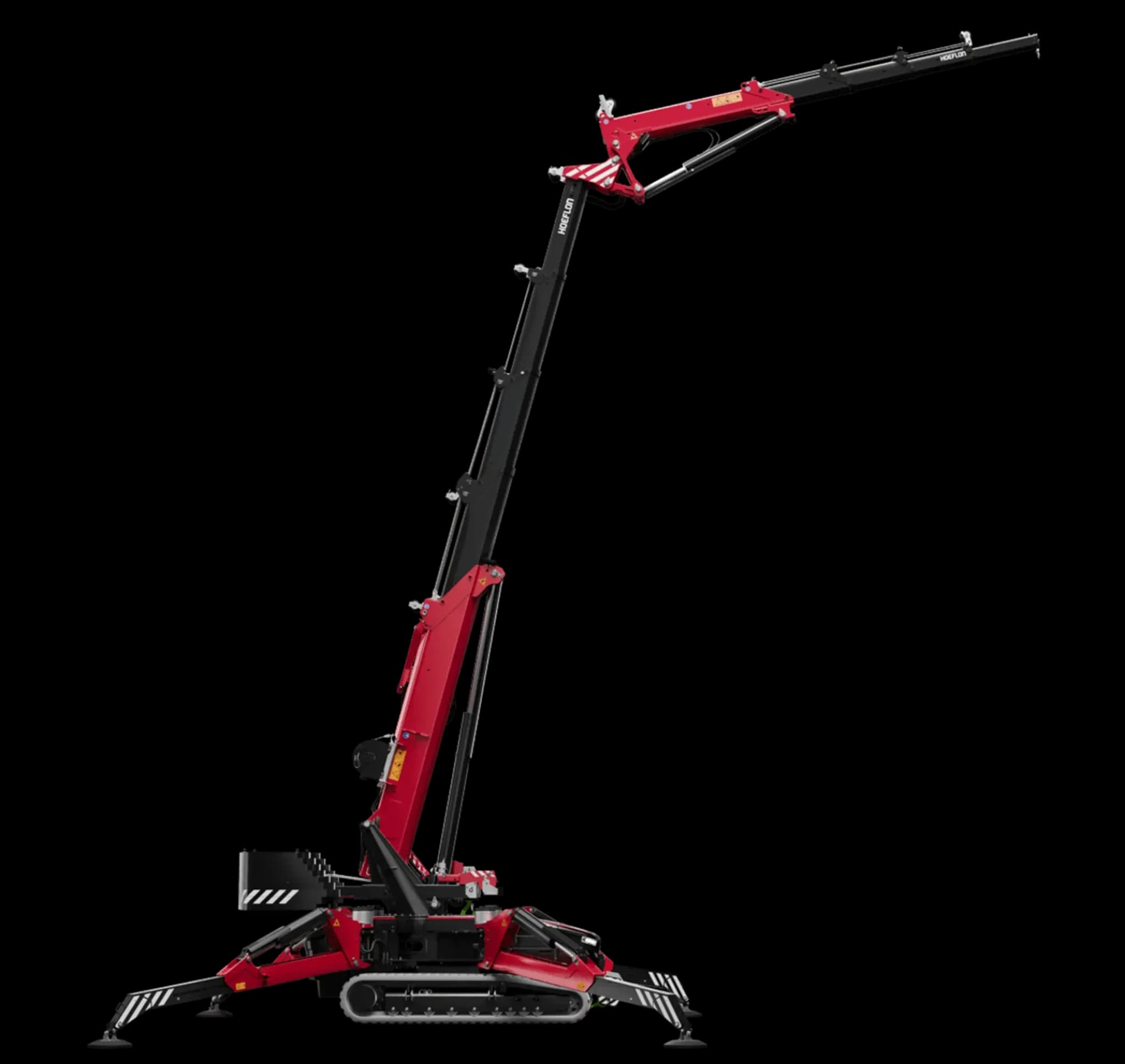 C30e in working position with partially extended boom, right view